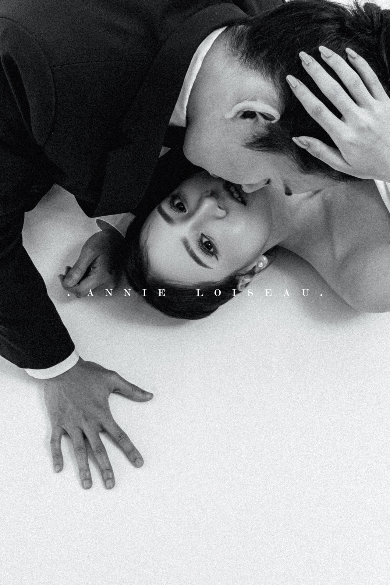 Black and white wedding portrait